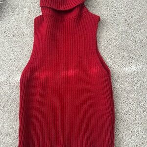 Forever 21 Red Cowl Neck Sleeveless Sweater